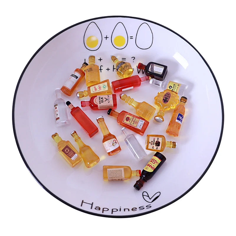 10pcs Miniature Dollhouse Bottle of Water Model Foreign Wine Bottle Drinks Mini Play Kitchen for Doll Food Toy Accessories Gift