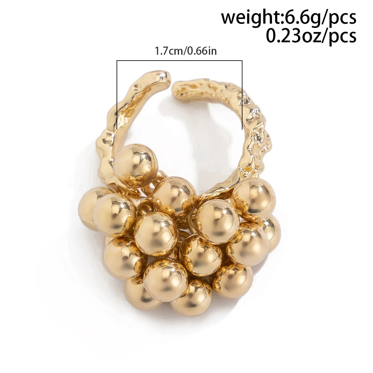Simple CCB Small Metal Ball Ring for Women Men 2025 Punk Hip Hop Geometric Open Vintage Finger Ring Female Jewelry Gifts