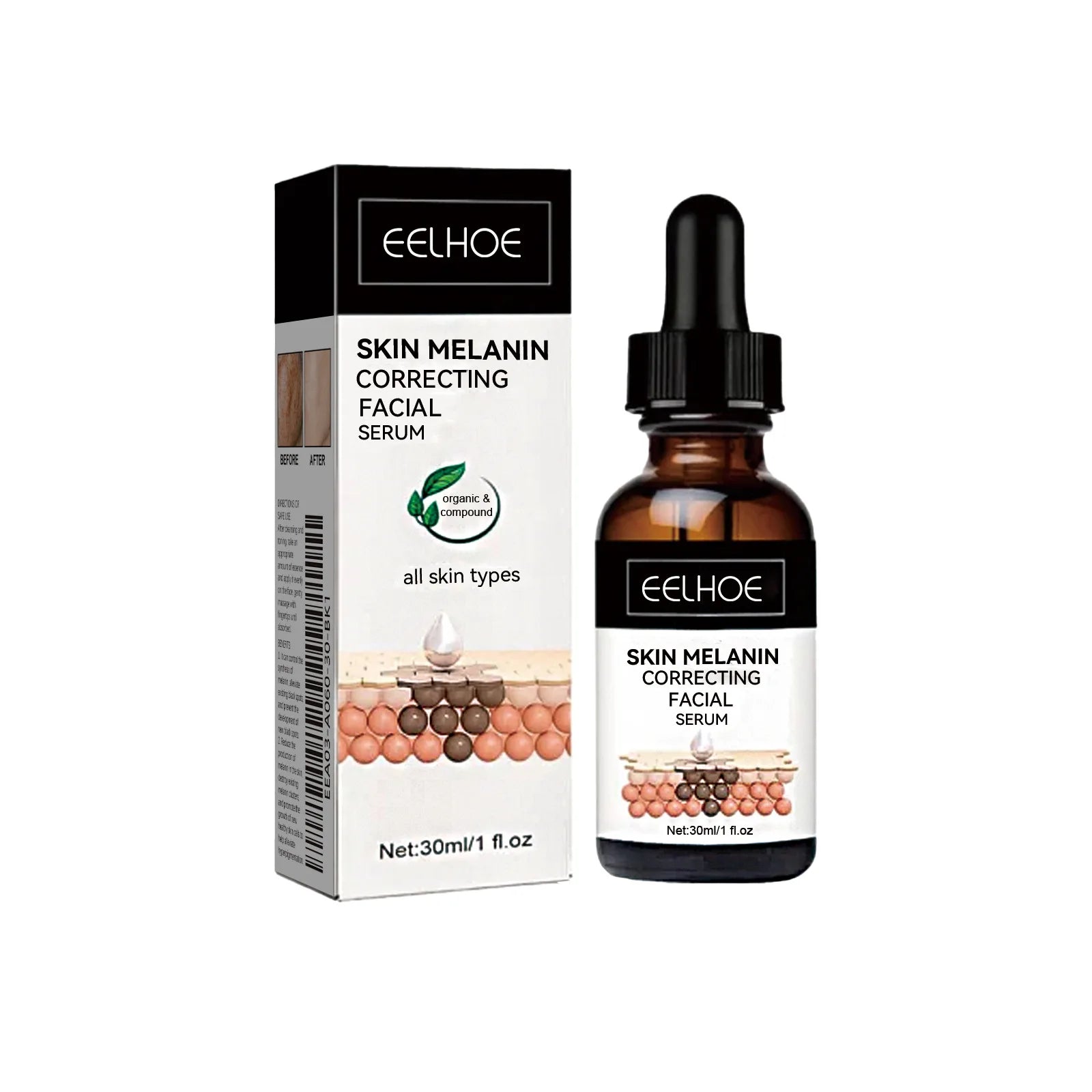 Skin Melanin Correcting Facial Serum Anti Freckles Melasma Dull Skin Nourishing Lighten Melanin Dark Spots Correcting Glow Serum